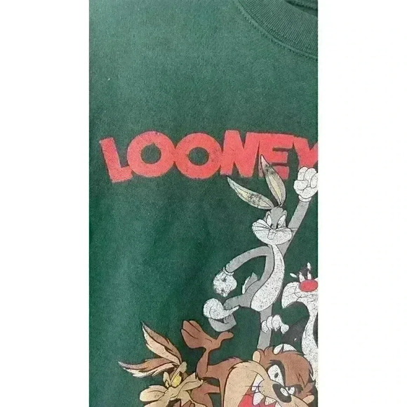 Vintage Looney Tunes Crewneck Sweatshirt Green Size Small Womens - Picture 3 of 6